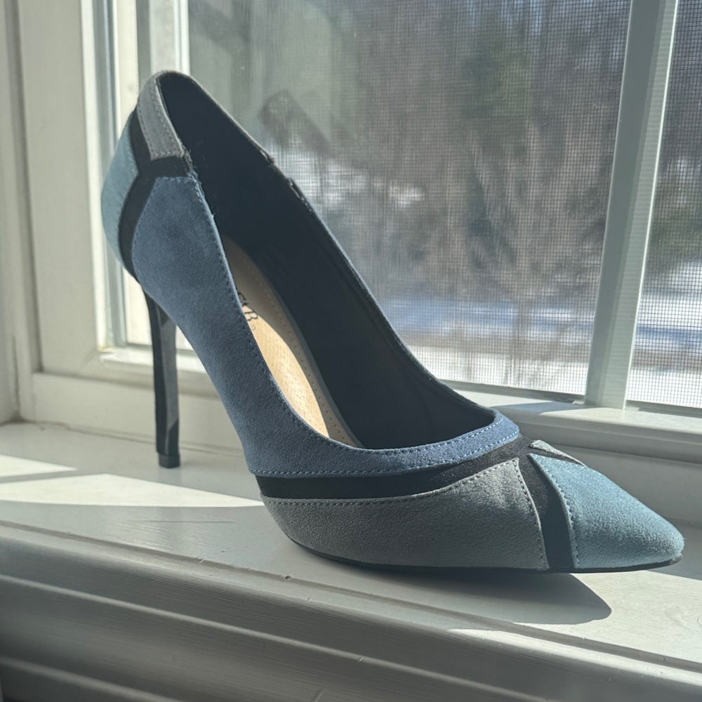JustFab Two-Tone Blue and Black Heels